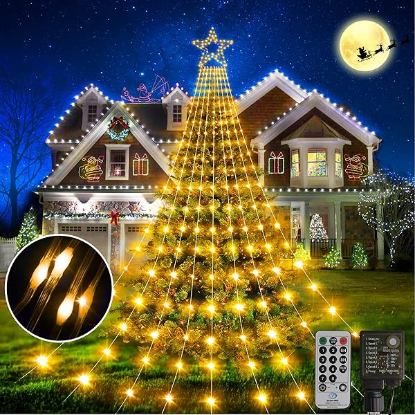 5.5 ft waterfall led indoor outdoor christmas tree light Clearance
