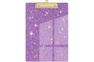 ‎PIASOENC Piasoenc Acryl Klemmbretter, Mode Glitter Klemmbrett, Standard Letter Größe Klemmbrett, A4 Größe 12,5 "x 9", Cute Konfetti Klemmbretter für Frauen, Rose Gold Desk Bürobedarf und Zubehör