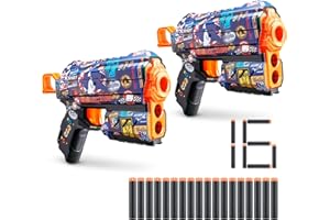 Pistola XSHOT Skins Flux Sonic Race Team - Sonic il Riccio con 16 dardi, ricarica facile, dardi con tecnologia a sacca d'aria, pistola giocattolo gommapiuma per bambini (2 Pistola, 16 Dardi)