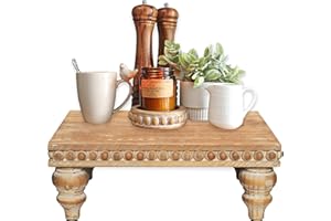 Felt Creative Home Goods Farmhouse Sockel-Dekoration, Shabby Chic, Vintage, Holzerhöhung für Café, Badezimmer, Kücheninsel (Rustic Brown)