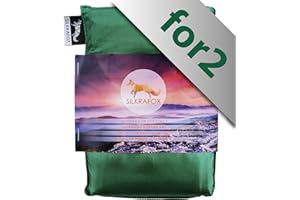 Silkrafox dla 2 – ultralekki śpiwór dla 2 osób, śpiwór schroniskowy, wkładka, śpiwór letni, śpiwór z tworzywa sztucznego i jedwabiu, zielony