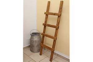 UNCLE JOE´S Dekoleiter Handtuchhalter, Vintage, Shabby chic Holz 118 x 39 x 5 cm, Hellbraun