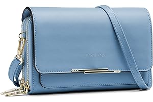 Roulens Damska skórzana mała torba na telefon crossbody, torby na ramię na telefon komórkowy, blokowanie RFID, portfel na telefon ze skóry PU, z przegródkami na karty, regulowany, odpinany pasek na