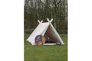 BATTLE-MERCHANT Tenda vichinga, 3 x 2,7 x 2 m, 350 GMS, colore naturale, senza aste