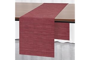 Myir JUN Table Runner, Washable Table Runner Roll Table Ribbon Table Decorations for Birthday Wedding, Party, Home Outdoor and Restaurants 12" x 55" (Red)