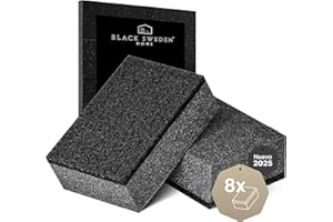 Black Sweden Home Estropajo Negro Cocina - 8 Piezas - Esponja de Cocina Negro con Almohadilla de Fregar - Multiuso Hogar - Estropajo Negro para Limpieza - Diseño Elegante - Estropajos Cocina