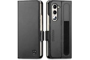 SHIELDON Etui do Galaxy Z Fold 5 5G 2023 z prawdziwej skóry, z klapką, stojakiem, uchwytem na długopis, kieszeń na karty, blokada RFID, zapięcie magnetyczne, etui ochronne kompatybilne z Fold5 17,6