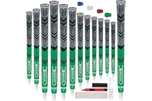 SAPLIZE Golf Grips 13 Pack with Sovlent Kit, Low Taper Design, 4 Colors Options, Multi-compound Hybrid Golf Club Grips, Standard/Midsize, CL04 Series