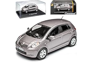 GENERISCH T*o*y*o*t*a Yaris XP9 5 Türer Grau 2. Generation 2005-2011 mit Sockel und Vitrine 1/43 Cararama Modell Auto