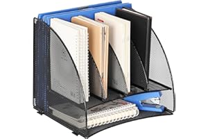 TQVAI Letter Tray Desk Tidy Organiser Document Holder Paper Storage Organiser Magazine File Holder, Black