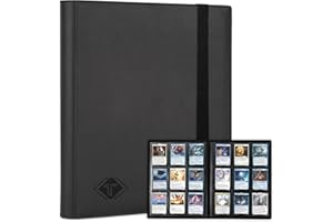 TIOPLIOR 9 Pocket Card Binder,PU Card Ablums,Trading Card Binder Holder,432 Side Loading Pockets Sports Card Book Card Folder Card Album Card Holder Fit for MTG Football Play Cards (black)