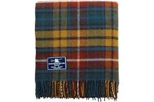 TWEEDMILL TEXTILES Antique Buchanan Tartan Premium Wool Travel Rug