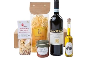‎THE WINE GUYS The Wine Guys Präsentkorb „Genussreise Piemont“ mit italienischen Spezialitäten: Piemonteser Feinkost und Barbera | Geschenkset mit Antipasti , Pasta Gewürz