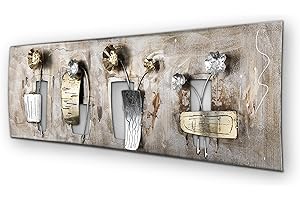 House of Arts | Metallbild 'Planteuse' | Moderne Wanddekoration mit Blumen | Wandbild 3D Wandrelief | Wanddeko Hergestellt in Handarbeit aus Metall | 120 x 40 cm | Bronze Silber Gold