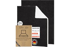 Kitchen Helpis® 2 Dunstabzugshauben-Filter mit AKTIVKOHLE & FETTFILTER, Filter Dunstabzugshaube 57x47 cm [zuschneidbar] - 2cm dick -, Aktivkohlefilter für Dunstabzugshaube, Kombifilter für Abzugshaube