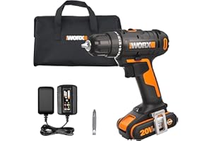 Taladro atornillador 20V Máx. Worx | PowerShare |WX100 Ligero | 1 batería 2Ah, cargador y bolsa de transporte | 2 velocidades