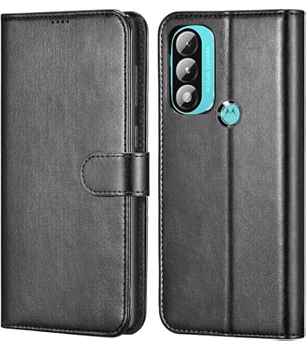 Motorola Moto E20 Wallet Case: Magnetic Flip Cover With Card Holder & Faux Leather