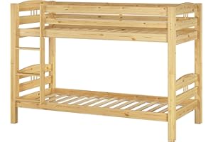 Erst-Holz Letto a Castello 90x200 per Bambini in Pino massello divisibile con doghe rigide 60.10-09