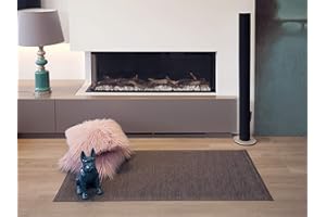 TEJIDOS EL MUNDO Alfombra vinilica de Tejido Trenzado de Alta Gama Lavable Antideslizante Alfombra Resistentes para Salon Cocina baño Pasillo - 060x120 cm., Gris