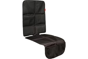 Lusso Gear Car Seat Protector for Child Car Seat, Non-Slip Waterproof Car Seat Protector for Leather Seats with Thick Padding and 2 Mesh Storage Pockets, Baby Seat Protectors Under Carseat (Black)