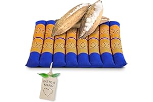 livasia Cuscino per sedersi coprisedia Piccolo - 35x35x4,5cm - Cuscino per Pavimento Indoor/Outdoor, Cuscino Meditazione Yoga, mobili in Pallet, Cuscino impunturato Sedia panchina (Blu/Giallo)