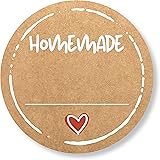 72 x Etiketten Marmelade (4cm klein) - Homemade Aufkleber - Selbstklebend, ablösbare Sticker - Klebeetiketten zum Beschriften