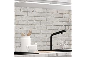 Küchenrückwand selbstklebend Matt-Optik - GEKALKTE WAND - 1.8mm, versteift, alle Untergründe, Hart PET Material, PREMIUM 60 x 400cm