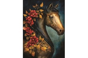 Papier de riz Cheval Floral, 29 x 40cm (1pc) - pour meubles Poster Craft Decoupage by CRAFT KREATIVELY