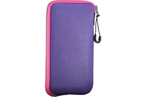 OneJoy Neopren Handyhülle mit Karabiner, Handytasche passend für 6,1-6,9 Zoll Mobiltelefone, große Reißverschlussöffnung und eine Innentasche [ Lila ]