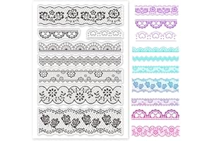GLOBLELAND Modello di Pizzo vintage Timbri in silicone Carte di sigillo per Scrapbooking Creazione di biglietti di auguri Fai da te Journaling Album di foto Decorazione
