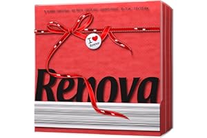 Renova Lot de 70 serviettes en papier Red Label, rouge