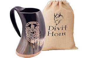 DIVIT HORN Divit Autentico Cuerno Vikingo jarra - 24 oz. de capacidad (Odger, Polished)