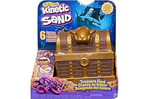 Kinetic Sand, Treasure Hunt Playset with 9 Surprise Reveals, 567g Brown and Rare Shimmer Gold Play Sand, Sensory Toys for Kids Ages 3 and up