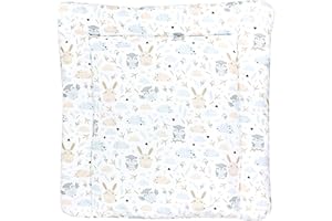 TupTam Colchón para Cambiador para Bebés Niños y Niñas, Conejo/Búho, 70 x 60 cm
