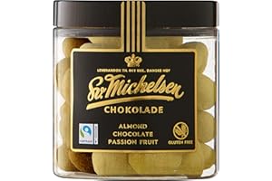 ‎LEVERANDØR TIL DET KGL. DANSKE HOF SV. MICHELSEN CHOKOLADE HÅNDLAVET SIDEN 1933 Sv. Michelsen Mandeln mit Weisser Schokolade & Passionsfrucht, Königlich-dänischer Hoflieferant, Glutenfreie Schokolade, Dänische Schokolade Gourmet Schokolade-Kugeln, Süßigkeiten Geschenk, 140gr