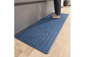 COLOR&GEOMETRY Color G Tappeto Cucina 44 x 120 cm, Anti Fatica Tappeto Cucina Antiscivolo Lavabile, Cuoio Passatoia Cucina Resistente all'olio, Impermeabile per Cucina, Soggiorno, Ufficio (Blu)