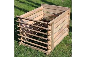 TULIPY 1575-449L Easy Fill Wooden Compost Bin | 6 Sizes (Brown, 1575L - H65cm x W153cm x D153cm)