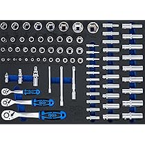 NEO doppenset 216 dlg, 1/4-3/8-1/2 aansluiting crv staal