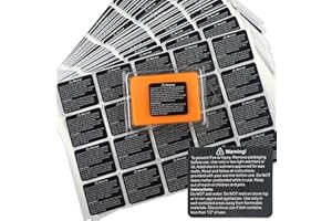 MILIVIXAY 500 etichette di avvertimento per cera nera, per candele e avvertenze di cera, 4,6 x 3,8 cm