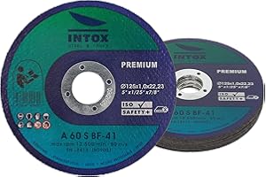 INTOX STEEL & TOOLS INTOX 125 mm x 1.0 mm Thin Cutting Discs - Pack of 10 for Metal, Steel & Stainless Steel | Premium INOX Flex Discs for Angle Grinders | Precise & Fast Cutting