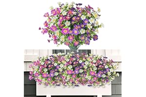 ROLLWAY 6 Pz Eucalipto Ramos de Flores Artificiales Pequeña Flor Falsa Planta Artificial Flores Artificiales Resistentes a los Rayos UV Ramo de Plantas para Colgar Decoracion Exterior y Interior (D)