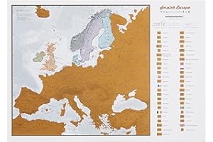 Maps International - Poster con mappa da grattare, edizione Europa – Cartografia con il massimo livello di dettaglio