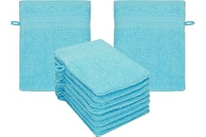 Betz Premium Lot de 10 Gants de Toilette en éponge lavettes pour Le Visage en 100% Coton Gant de Toilette pour bébé Couleur Turquoise