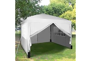 mcc direct Pavillon mit silberfarbener Schutzschicht, wasserdicht, 3 x 3 m, Weiß