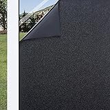 Amazon Brand - Umi Total Blackout Privacy Window Film, Removable Static Cling Glass Window Sticker Anti UV Heat Control Opaqu