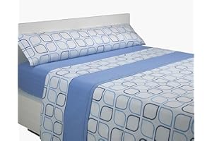 SABANALIA - Juego de sábanas Franela Spring (Disponible en Varios tamaños y Colores), Cama 150, Azul