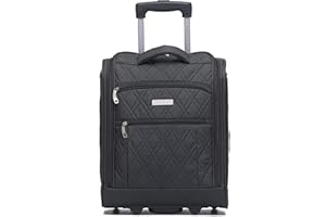 Flight Knight 45x36x20cm easyJet Underseat Carry On Non Priority Approved Hand Luggage Case - 2 Wheels - Ultra Lightweight Durable Soft Case Textile Cabin Suitcase