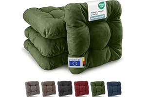 Beautissu Premium Cuscini per sedie 4pcs 40x40 cm - Cuscino di alta qualità per interni ed esterni con imbottitura in schiuma resiliente spessa 8cm Made in EU - Verde Scuro - HighLux SK