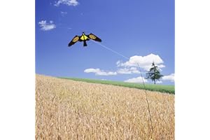 flyonte Bird Control Telescopic Bird Scarer Style C Kite with 4m Extendable Pole Bird Repeller Kite for Garden Backyard Lawn Farm and Field