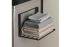 ‎DOPORRO doporro Handtuchhalter ohne Bohren Handtuchhalter magnetisch selbstklebend und magnetisch Handtuchhalter Wand klappbar aus Metall als Magnet Regal Waschmaschine für Bad/Küche/Fliesen Matt Schwarz